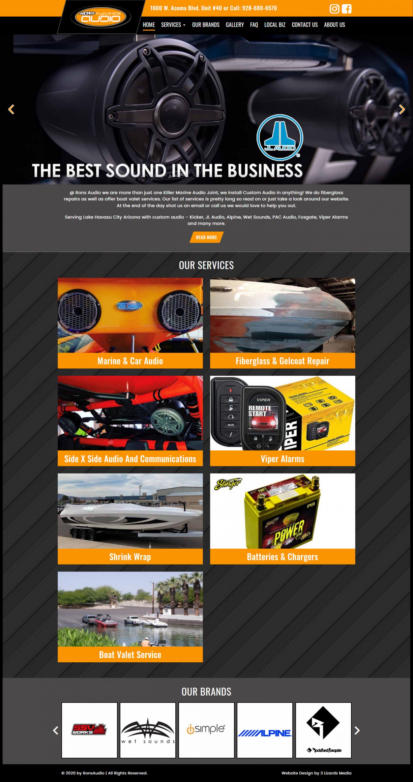 Rons Audio Website Design