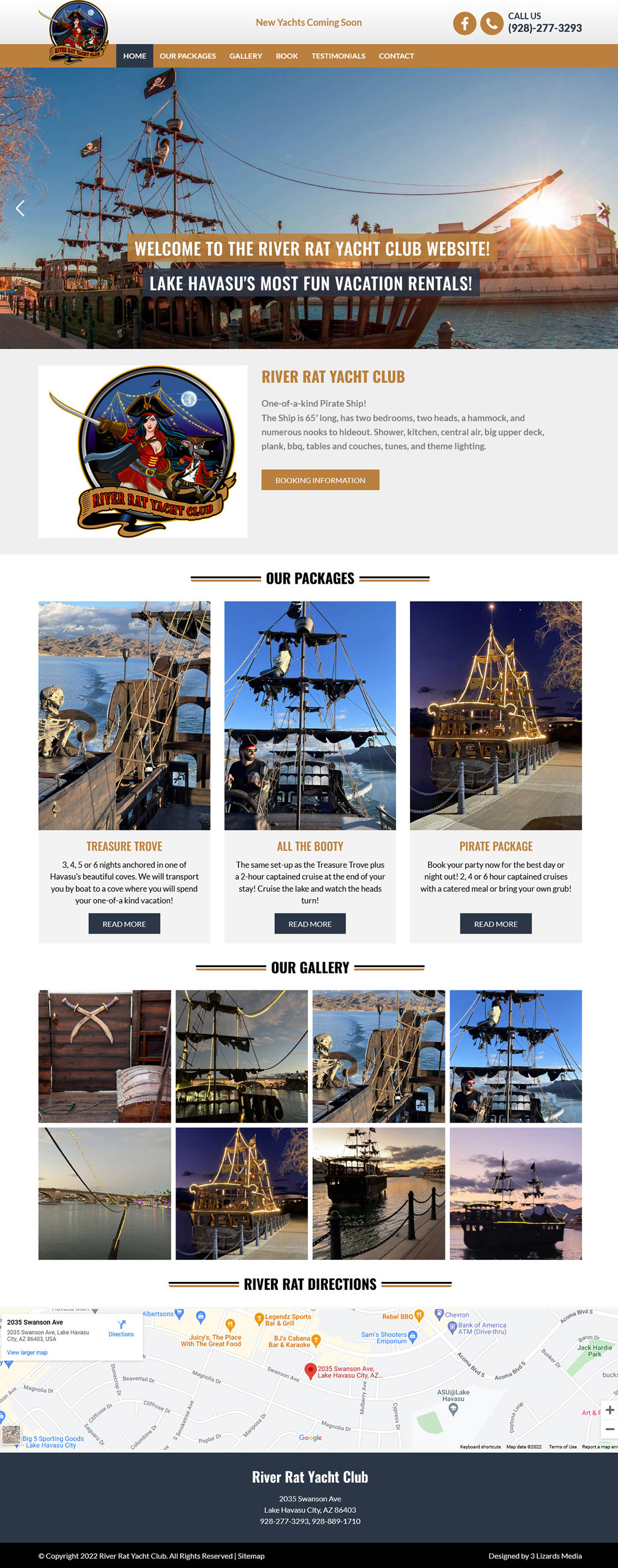 River Rat Yacht Club Website Design