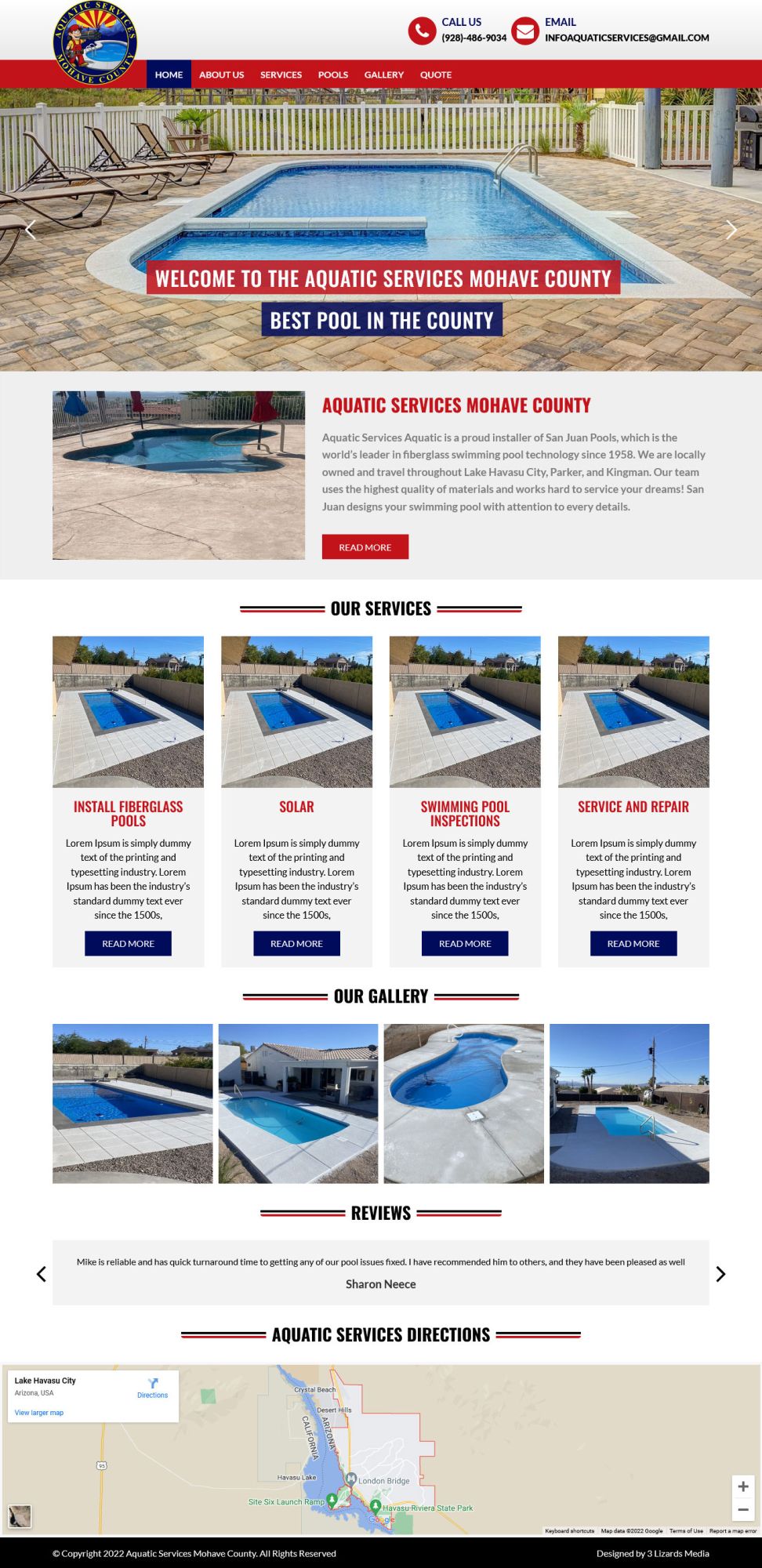Aquatic Services Mohave County Website Design