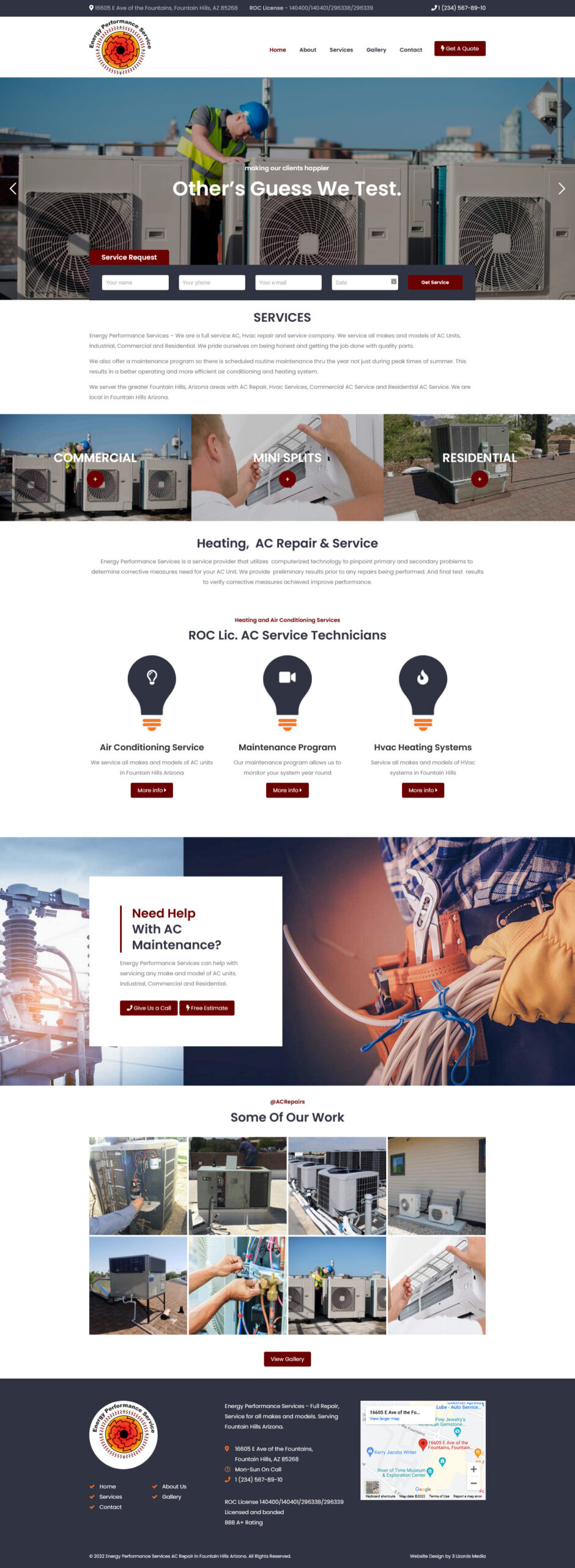 Energy Performance Services Website Design
