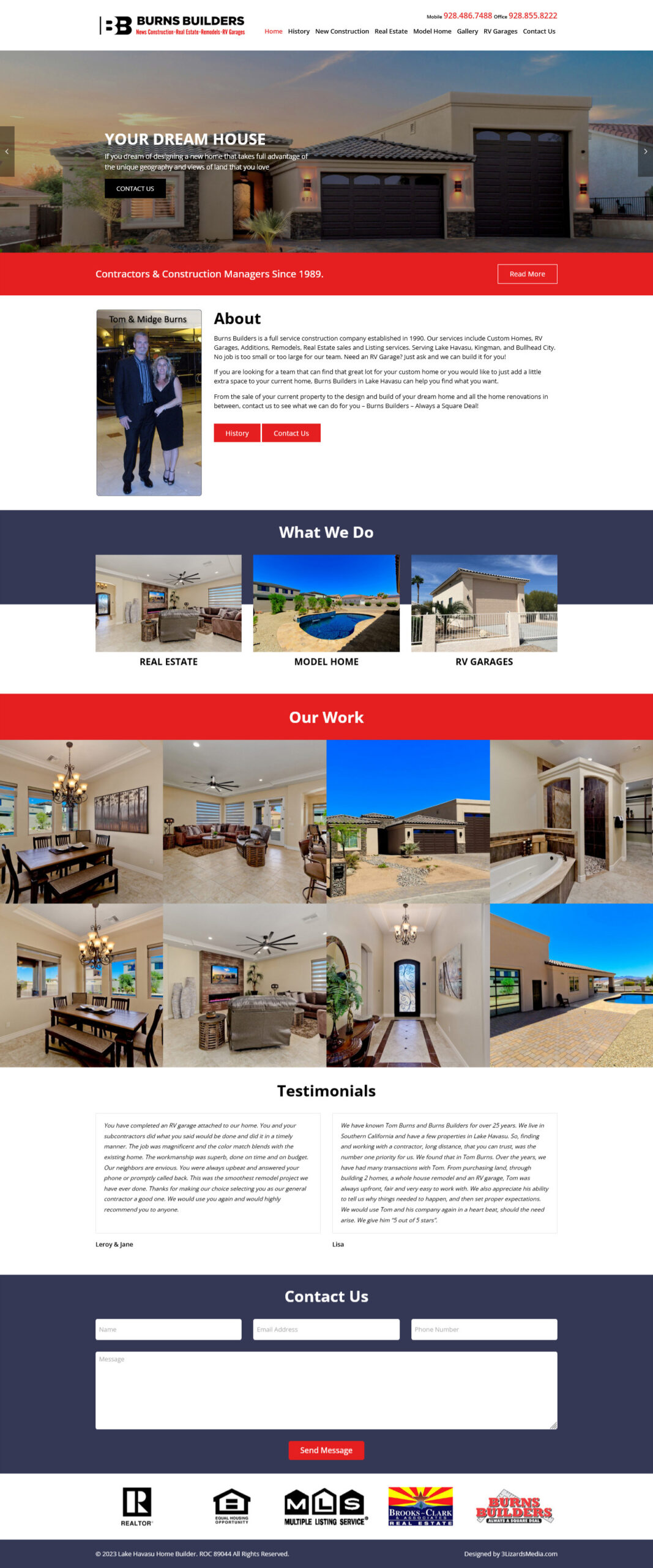 Havasu Home Builder Website Design